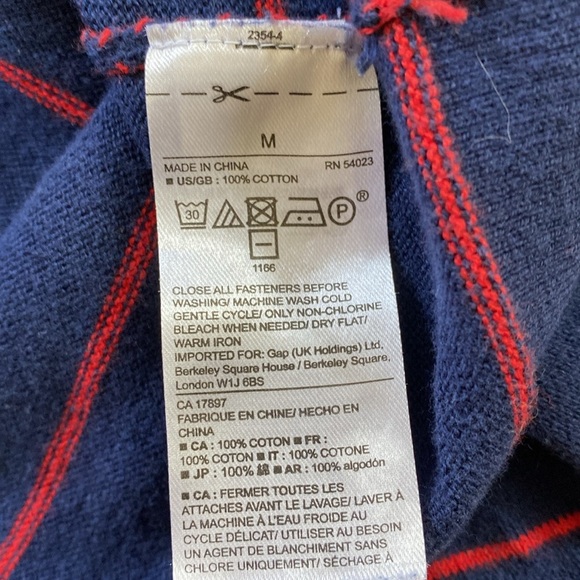 Gap 100% Cotton Navy Striped Cardigan Sweater Medium - Picture 5 of 5